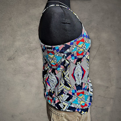 Renee C Geometric Print Cami Top Womens XS Multicolor Boho