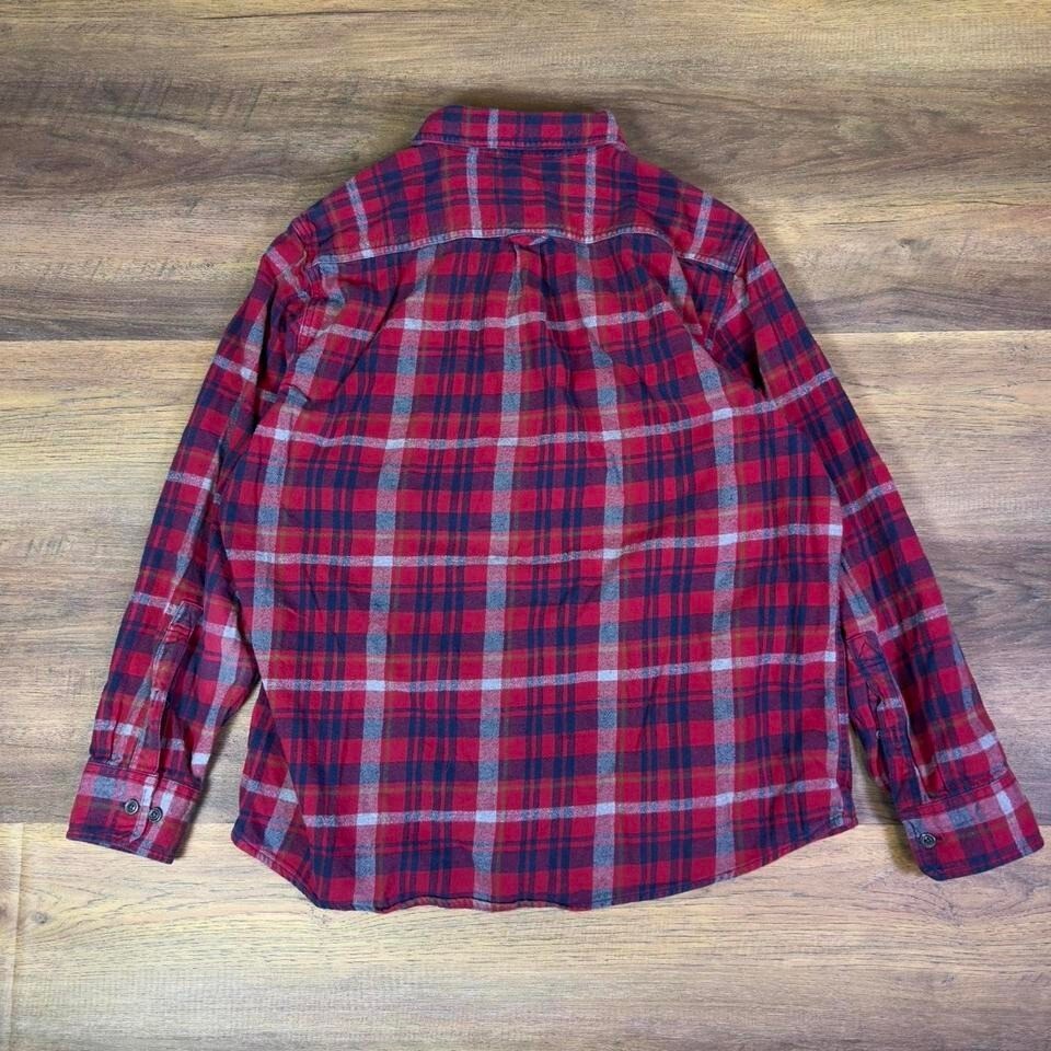 Eddie Bauer Red Plaid Flannel Shirt Men's XL