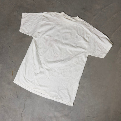 Vintage Tultex Graphic T-Shirt Mens XL White 90s USA Tee