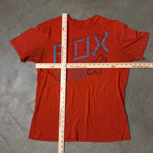 Y2K Fox Racing Graphic T-Shirt Mens L Orange Streetwear