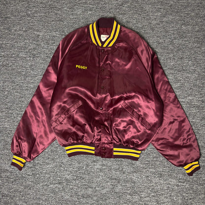 King Louie Wihlm Transit Satin Bomber Jacket Mens L Maroon