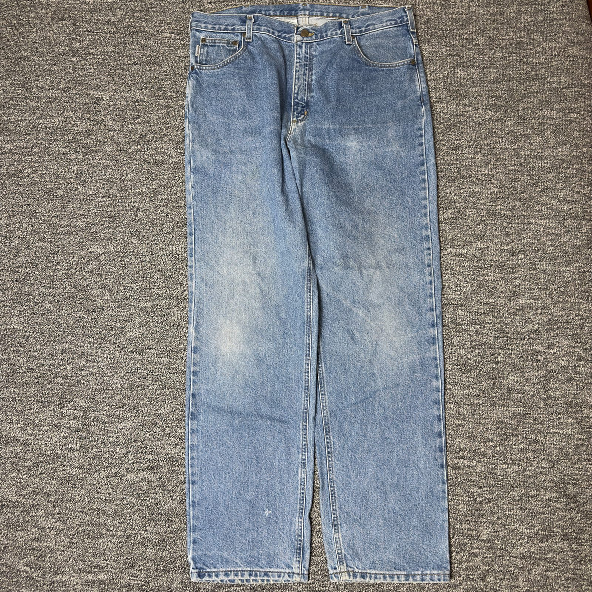Carhartt Relaxed Fit Jeans Mens 38x34 Light Wash Workwear