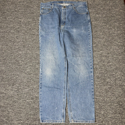Carhartt Relaxed Fit Jeans Mens 38x34 Light Wash Workwear