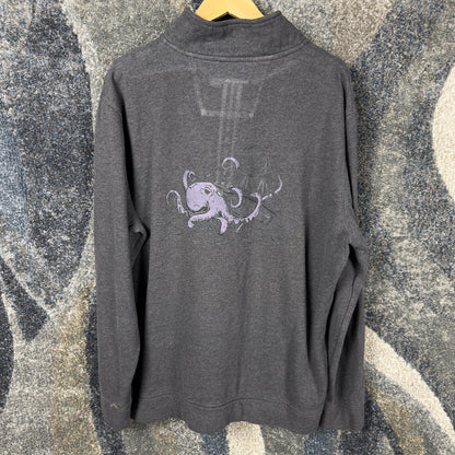 Vintage Nautica Quarter Zip Pullover Mens XL Gray Octopus
