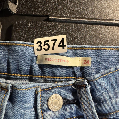 Levi's Wedgie Straight Jeans Womens 24x28 Blue