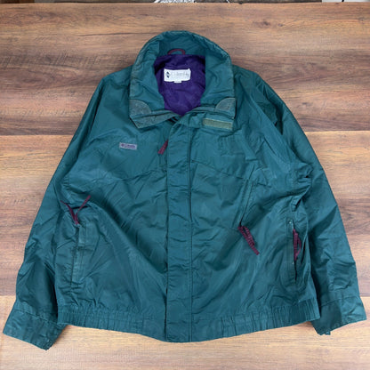 Vintage Columbia Sportswear Teal Purple Windbreaker Jacket Mens Tall XL 90s