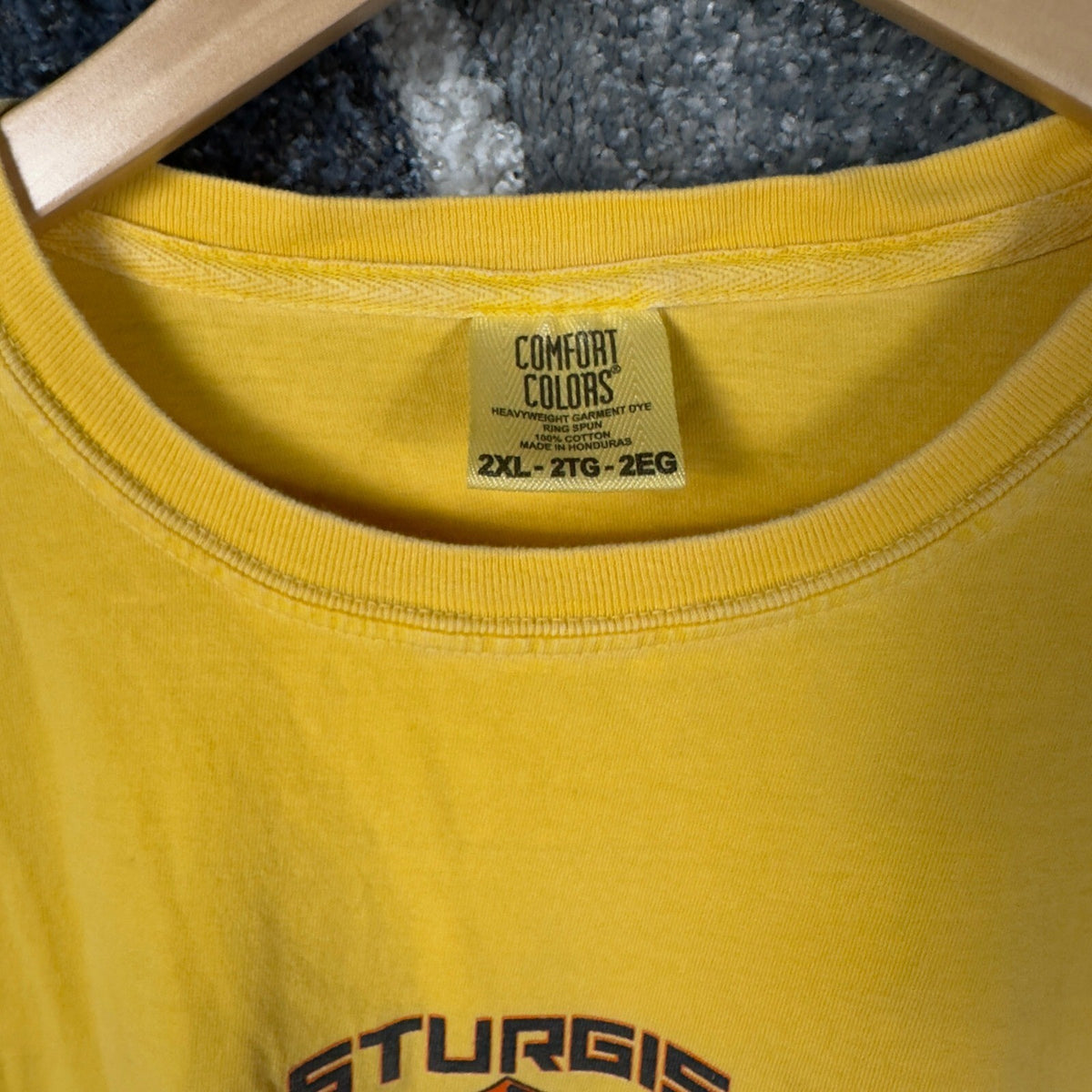 Sturgis Bike Week 2019 Comfort Colors Tee Mens 2XL Yellow