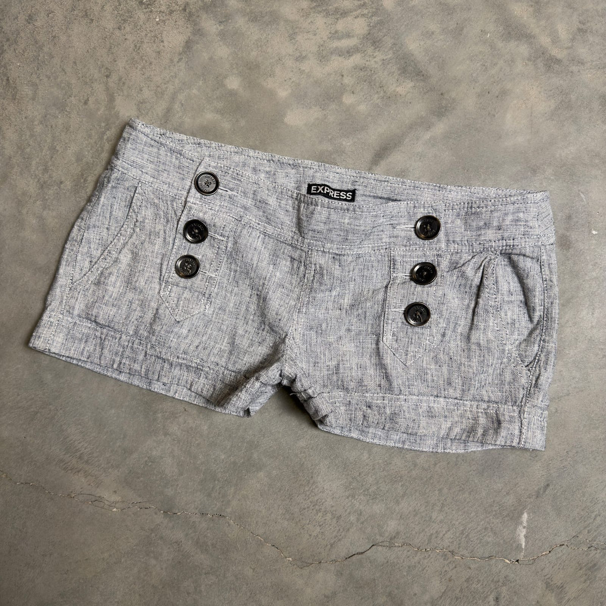 Express Textured Shorts Womens Gray White