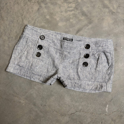 Express Textured Shorts Womens Gray White