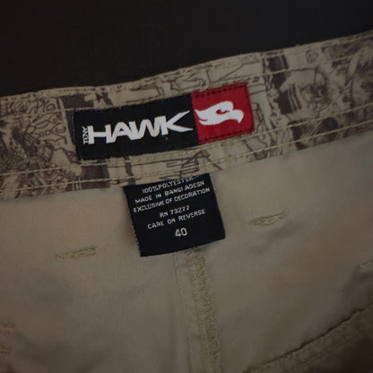 Tony Hawk Cargo Shorts Mens 40 Tan Khaki Baggy Skater Y2K