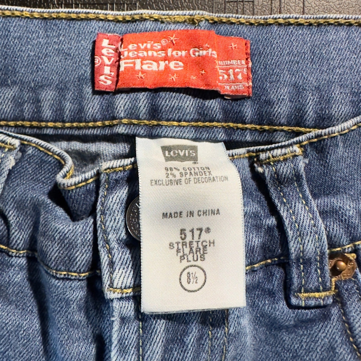 Vintage Y2K Levi's 517 Flare Jeans Girls 8.5 Plus Blue Baggy