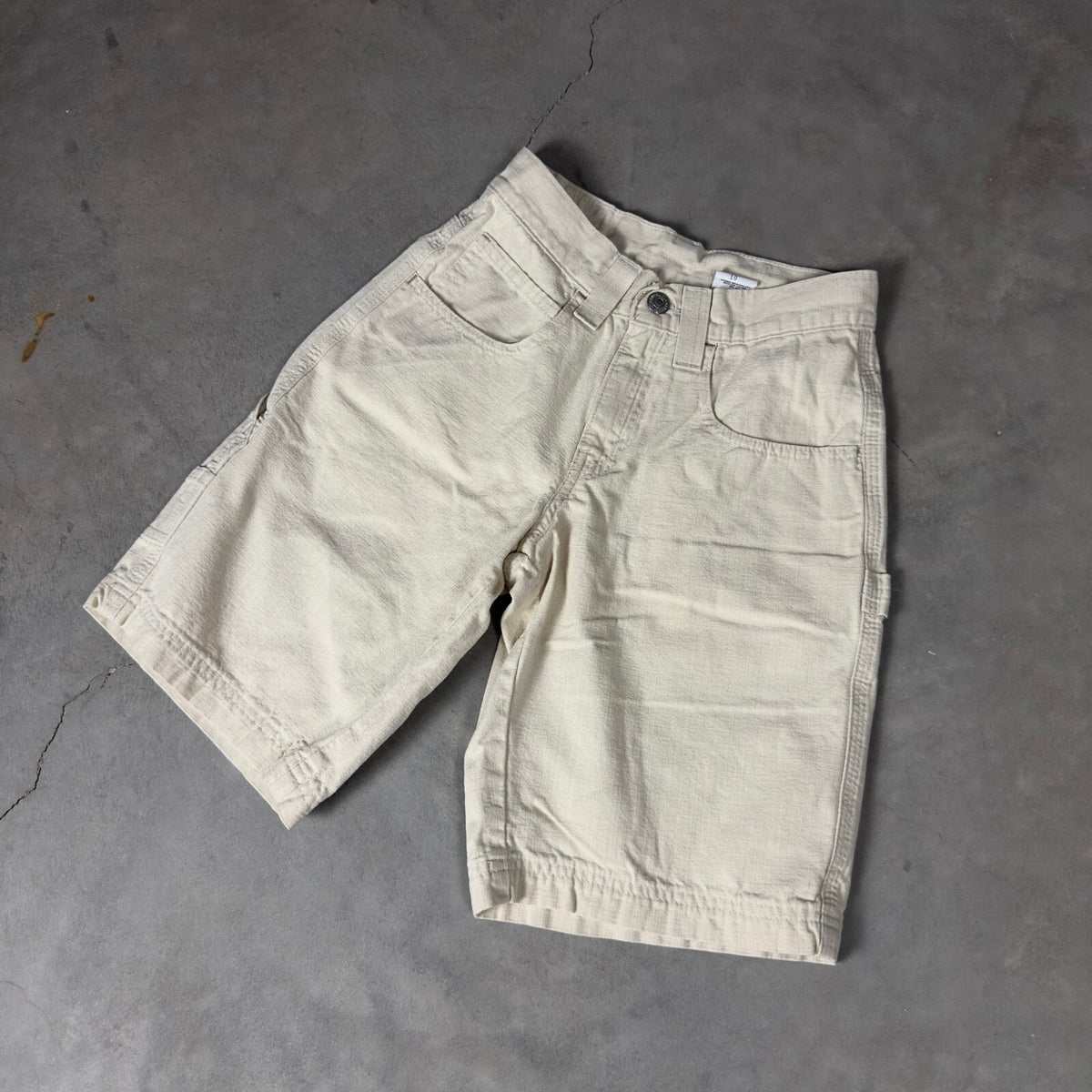 Vintage Levis Carpenter Shorts Kids 10 Cream Off White Baggy