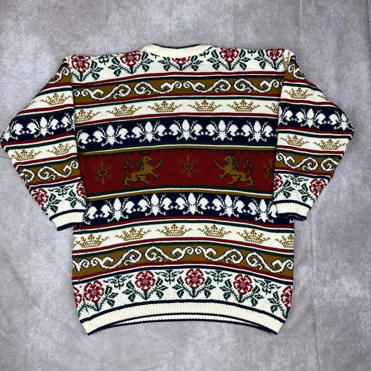 Vintage Prince of Wales Crest Lion Sweater Made in England