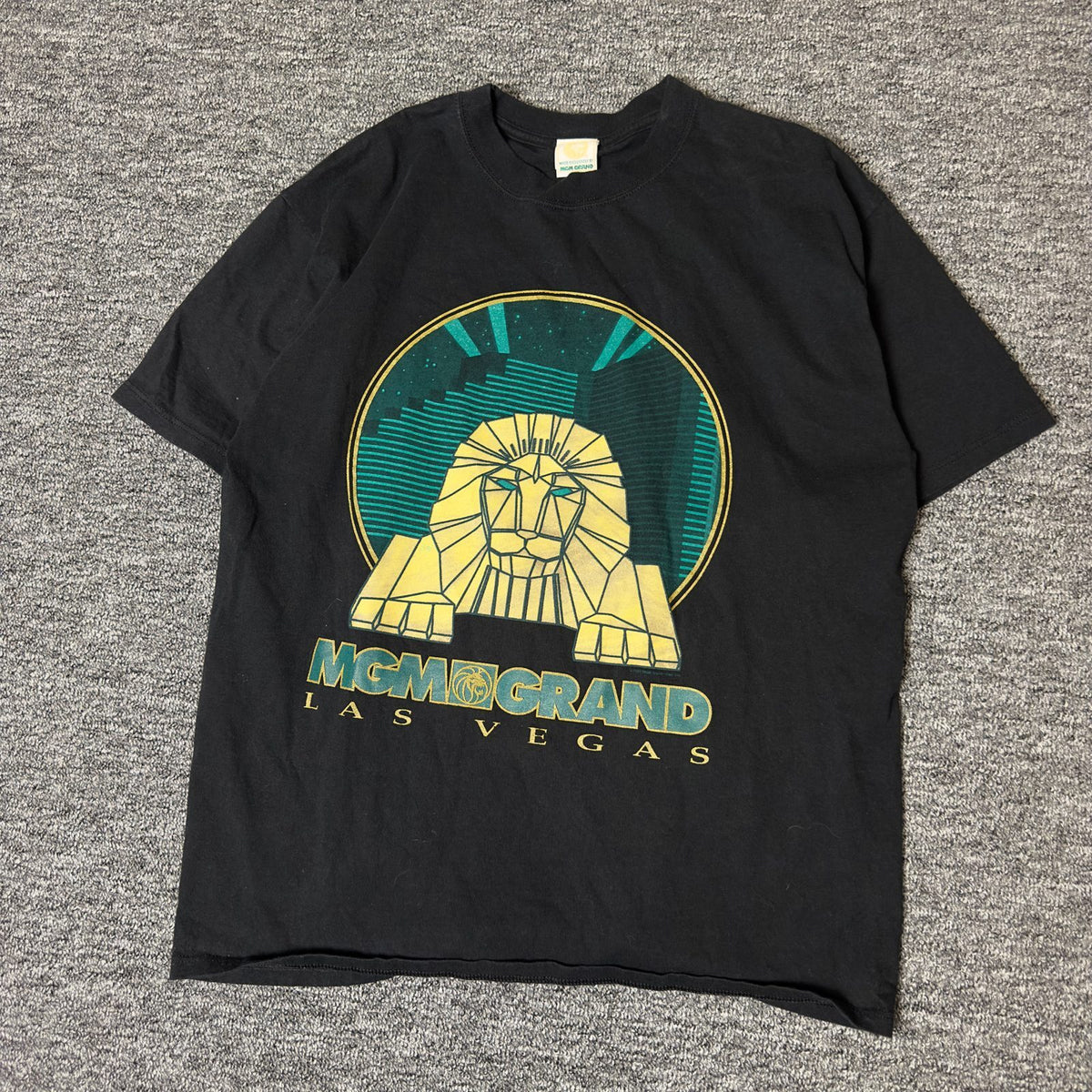 Vintage 1993 MGM Grand Las Vegas Lion Tee Large Black Casino