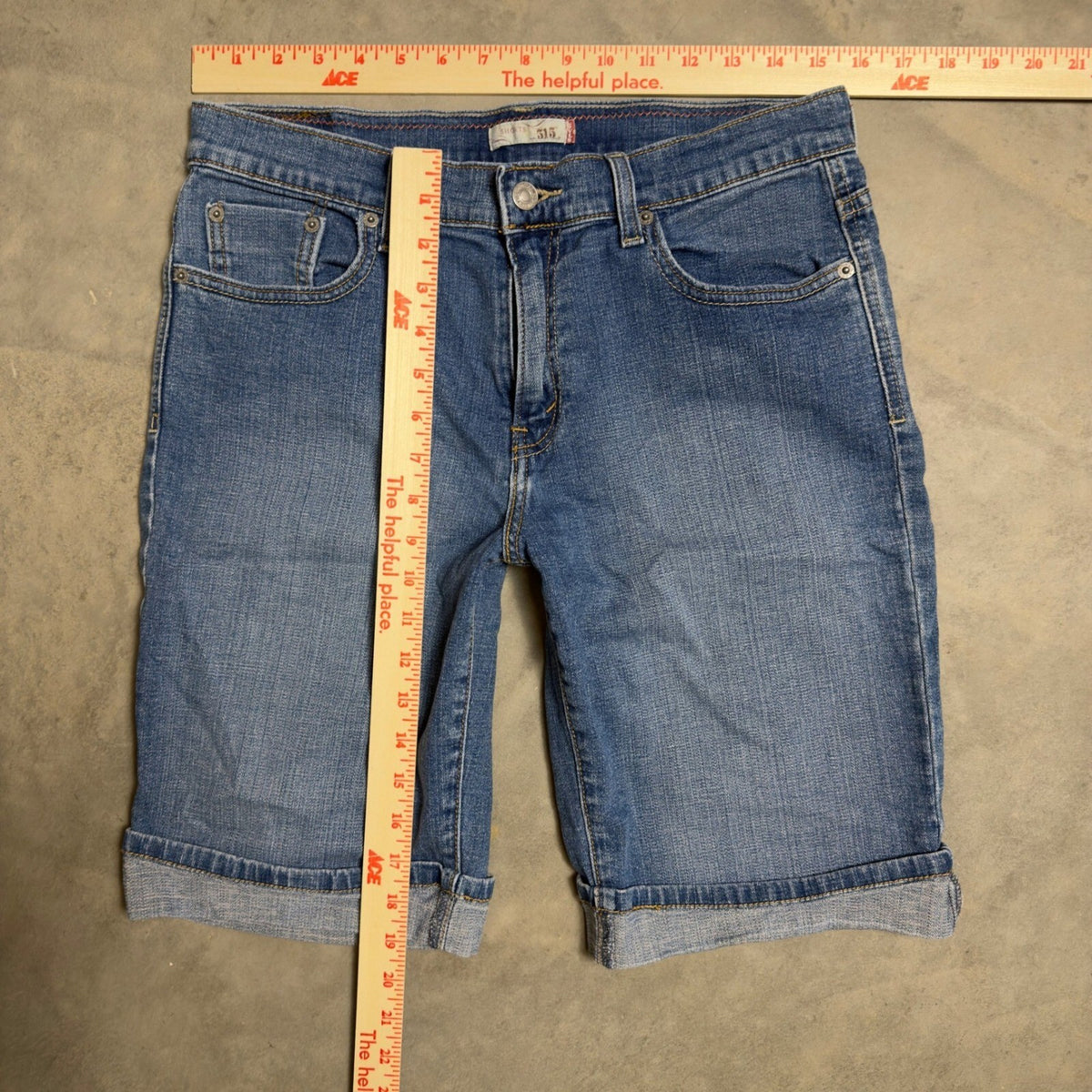 Levi's 515 Bermuda Denim Shorts Womens 10 Blue Cuffed Baggy