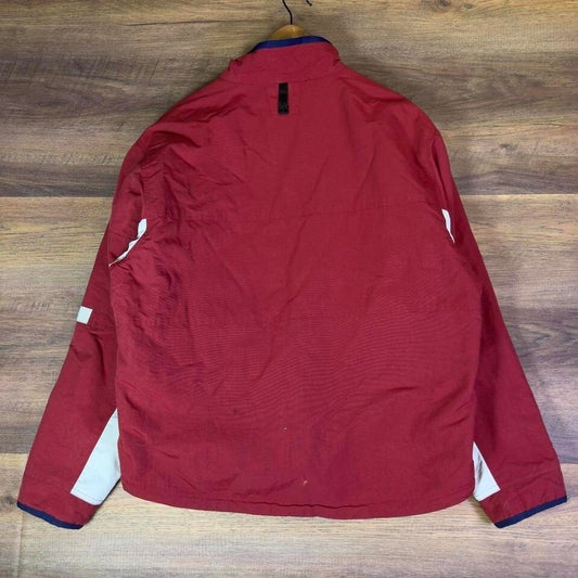 Custom Embroidered Fishing Jacket Red Fleece Lined Men's Large