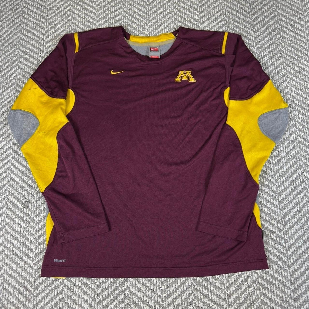 Nike Minnesota Golden Gophers Shirt Men's Large Maroon Gold