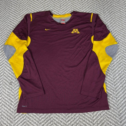 Nike Minnesota Golden Gophers Shirt Men's Large Maroon Gold