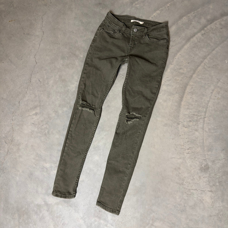 Levi's 710 Super Skinny Jeans Womens 25 Olive Green
