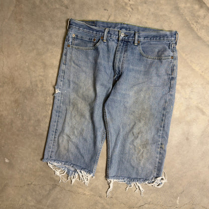 Levis 505 Cut Off Shorts Mens 36 Blue Baggy Grunge