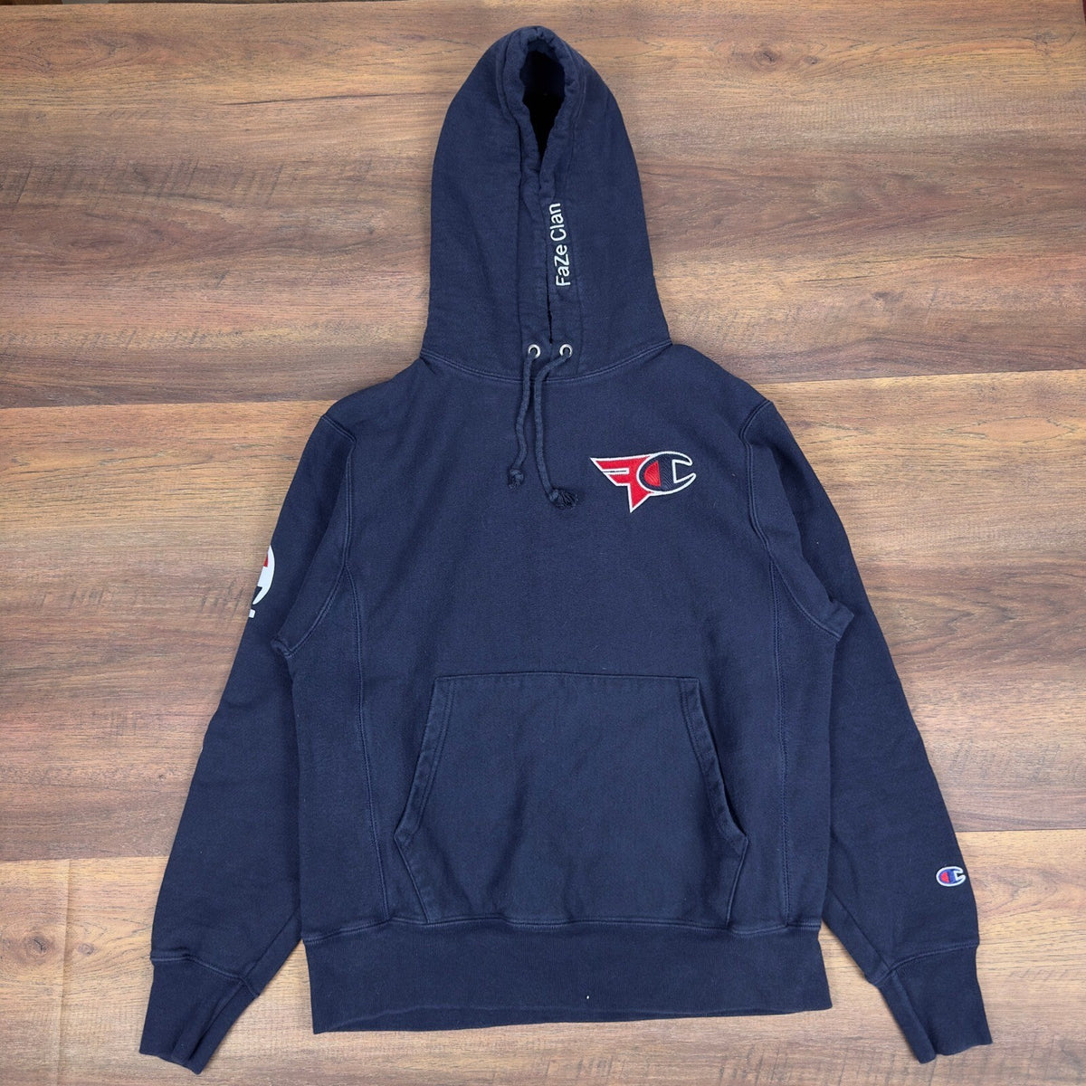 Champion FaZe Clan Reverse Weave Hoodie Navy Mens Medium