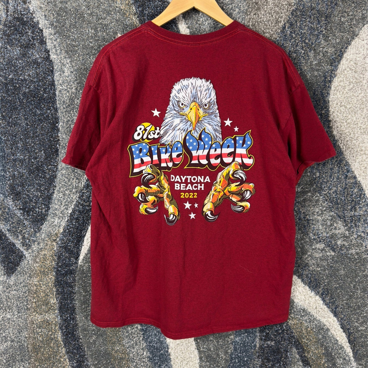 Daytona Beach 81st Bike Week 2022 T-Shirt Mens XL Red Eagle