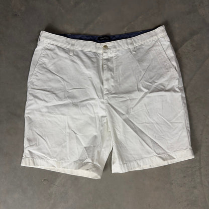 Nautica The Deck Short Mens 38 White Chino Baggy Preppy