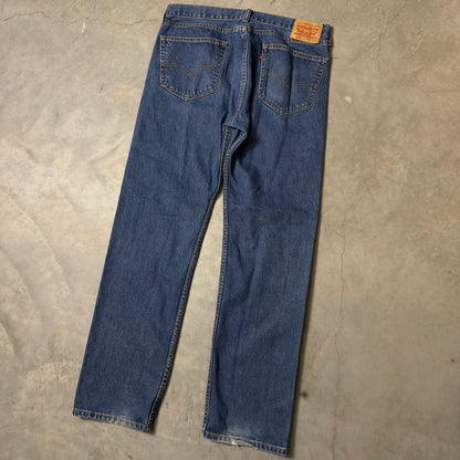 Levi's 505 Straight Jeans Mens 36x34 Medium Blue Mexico