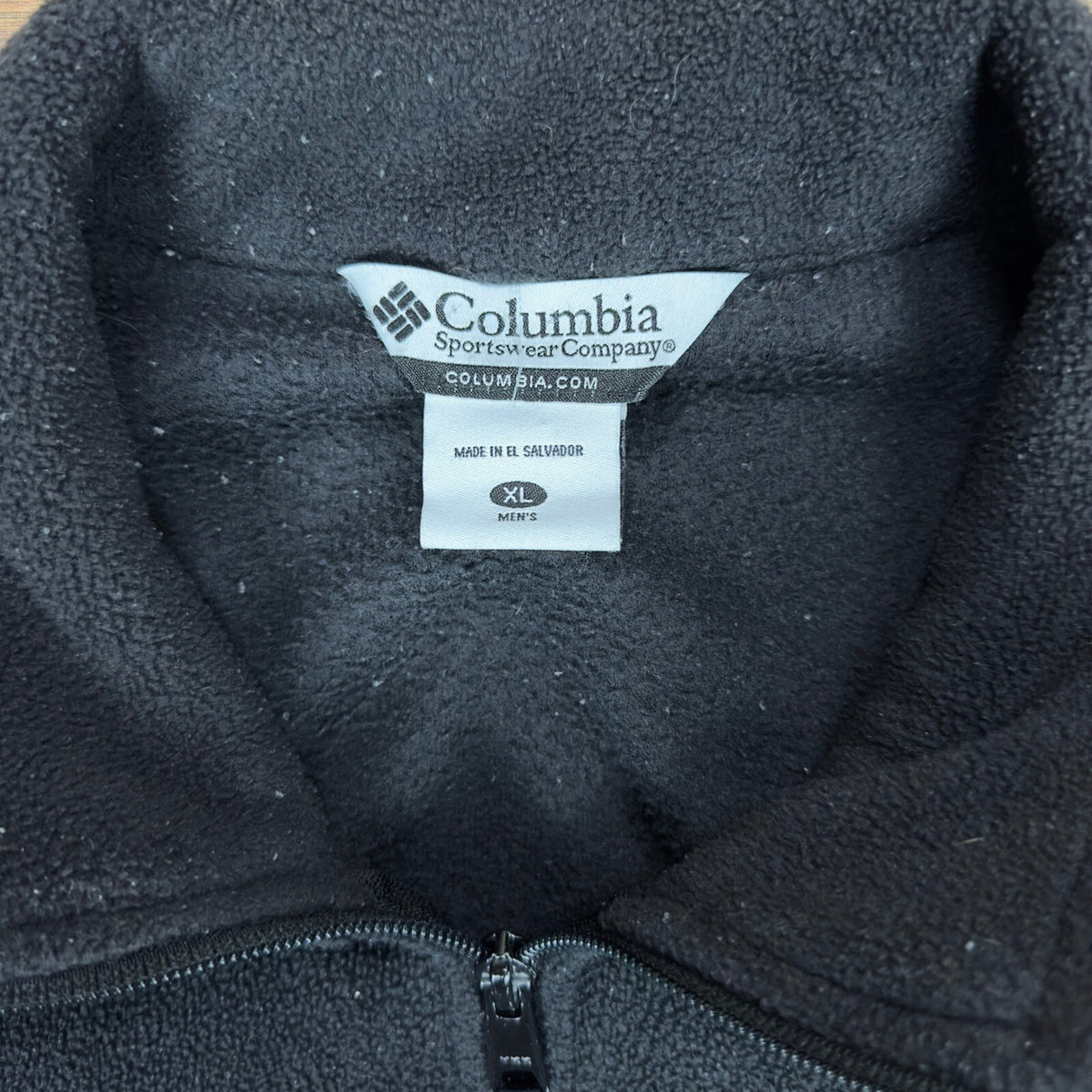 Columbia Mens XL Full Zip Fleece Jacket Black Relaxed Fit