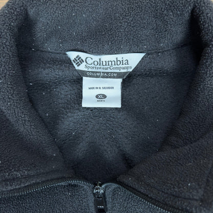 Columbia Mens XL Full Zip Fleece Jacket Black Relaxed Fit