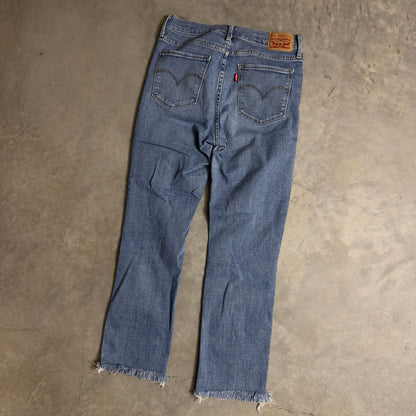 Levi's 724 High Rise Straight Jeans Womens 28 Distressed
