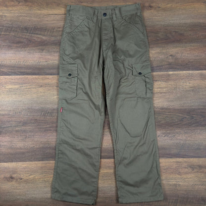 Woodland Workwear Cargo Pants Mens 32x30 Olive Baggy Utility