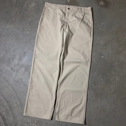 Carhartt Dungaree Fit Pants Mens 38x34 Stone Khaki Workwear