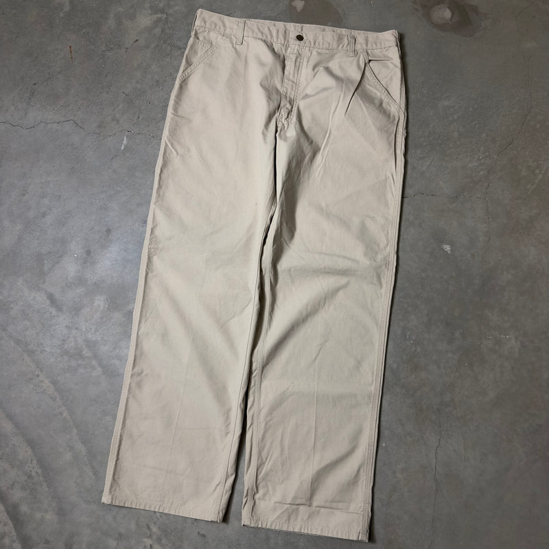 Carhartt Dungaree Fit Pants Mens 38x34 Stone Khaki Workwear