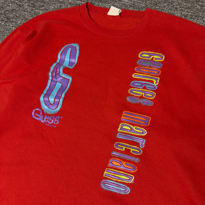 Vintage 1996 Guess Georges Marciano Sweatshirt Sz L Red