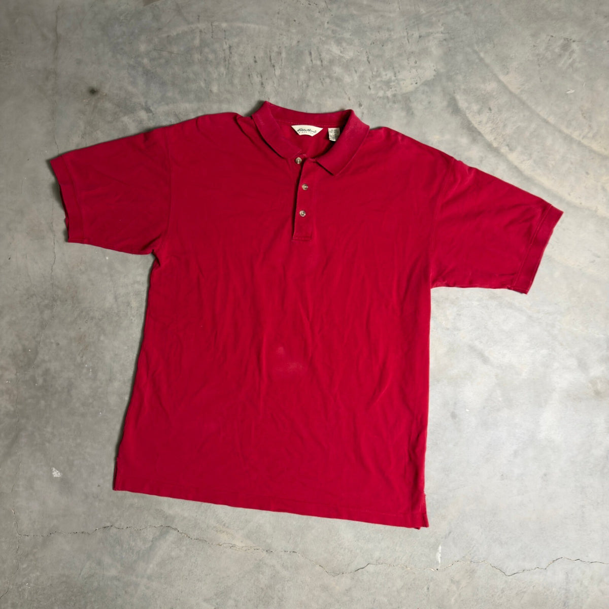 Vintage Eddie Bauer Polo Shirt Mens Large Tall Red