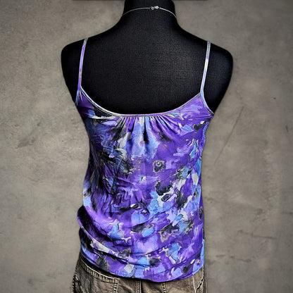 New York & Company Ruffle Cami Womens XS Purple Floral