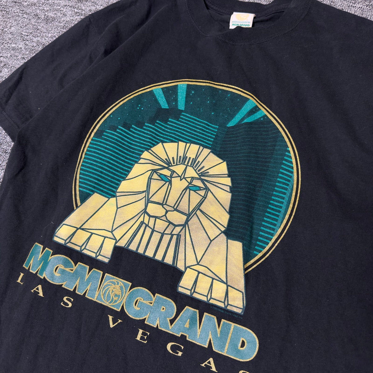 Vintage 1993 MGM Grand Las Vegas Lion Tee Large Black Casino