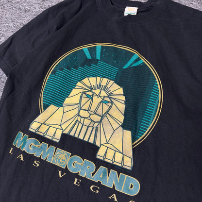 Vintage 1993 MGM Grand Las Vegas Lion Tee Large Black Casino