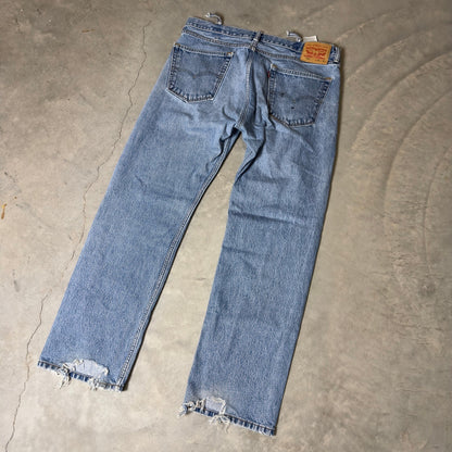 Levis 505 Regular Fit Jeans Mens 38x32 Medium Wash Baggy
