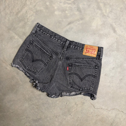 Levi's 501 Denim Cut Off Shorts Womens 28 Black Faded