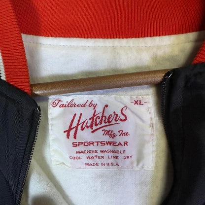 Hutchers Varsity Jacket Mens XL Black Red Football Lined USA