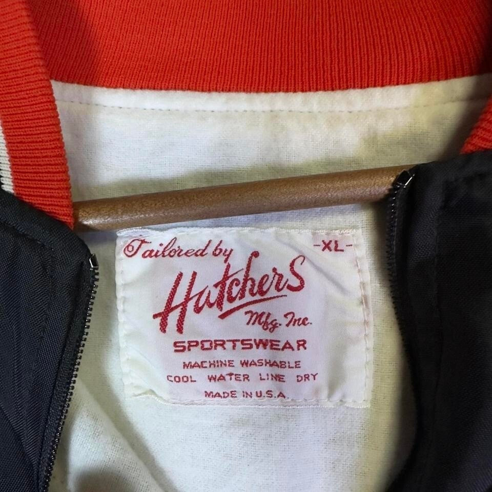 Hutchers Varsity Jacket Mens XL Black Red Football Lined USA