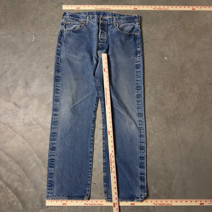Levi's 501 Button Fly Jeans Mens 38x34 Medium Wash Faded