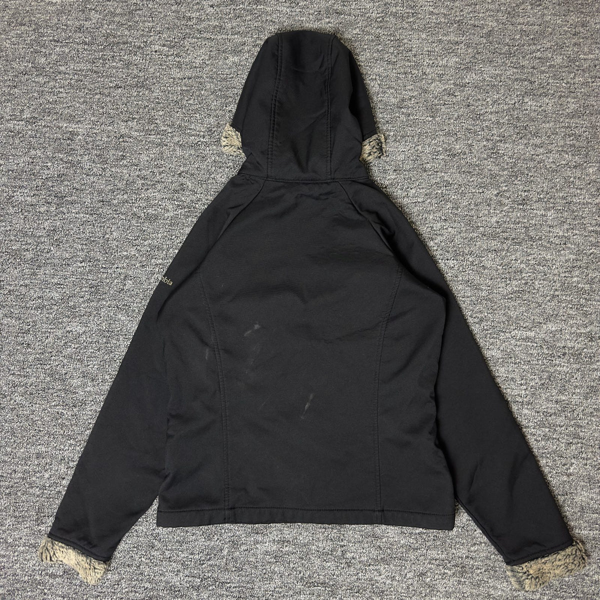 Columbia Softshell Jacket Womens M Black Sherpa Hood
