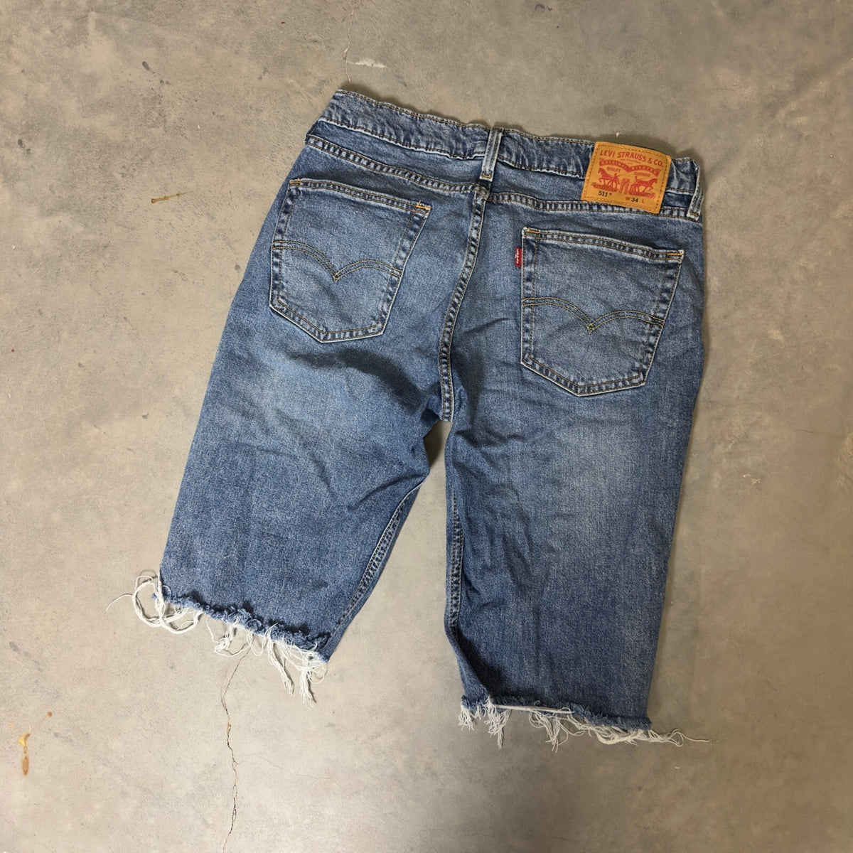 Levi's 511 Cutoff Denim Shorts Mens 34 Blue