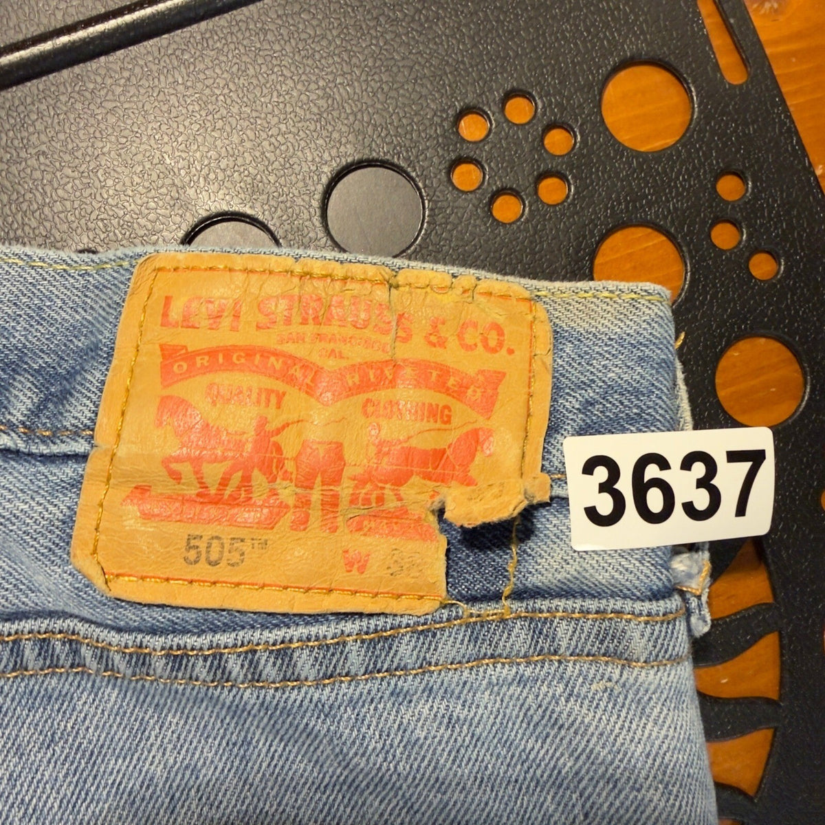 Levis 505 Cut Off Shorts Mens 36 Blue Baggy Grunge