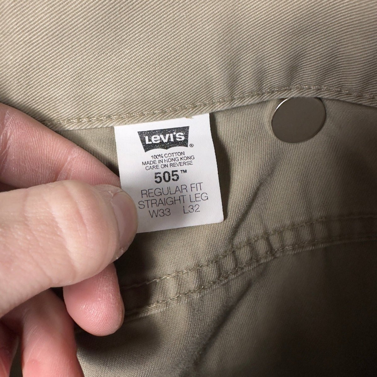 Vintage Y2K Levis 505 Straight Pants Mens 33x32 Khaki Tan