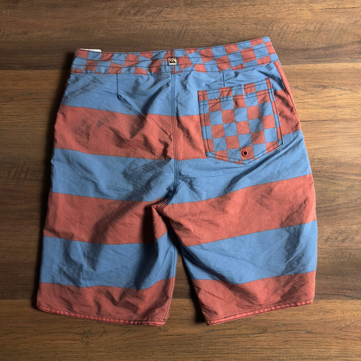 Quiksilver Board Shorts Mens 29 Blue Coral Striped Checkered