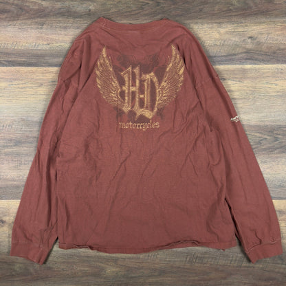 Vintage Harley-Davidson Long Sleeve T-Shirt Mens XL Rust